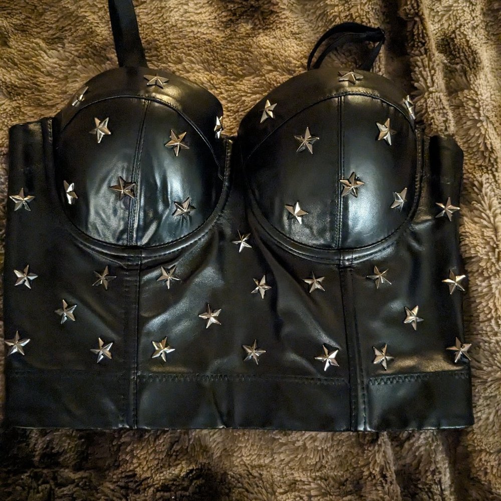 Cider pleather bustier top